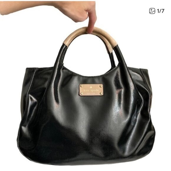 Kate Spade Black Fulton Street Treesh Satchel Tote Purse - Picture 1 of 16